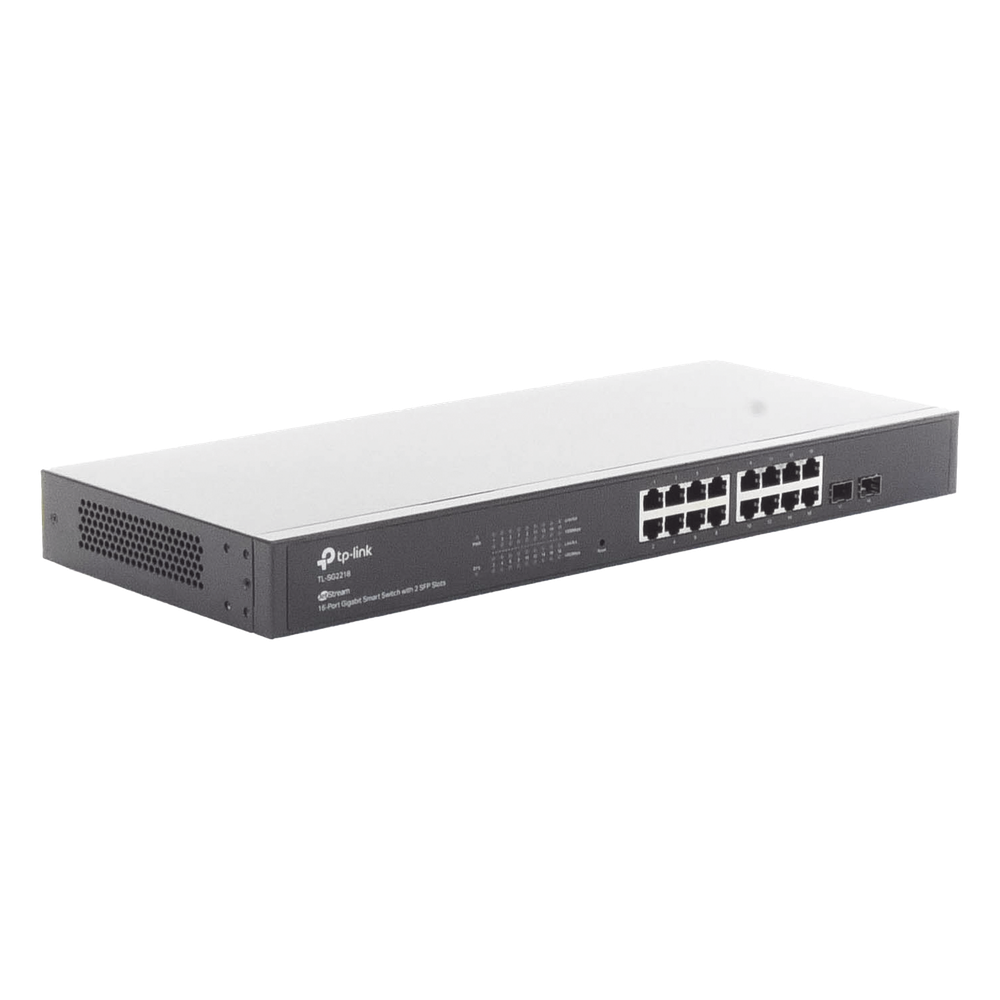 Switch Omada SDN Administrable / 16 puertos Gigabit y 2 puertos SFP / Funciones sFlow, QinQ y QoS / Administración centralizada OMADA