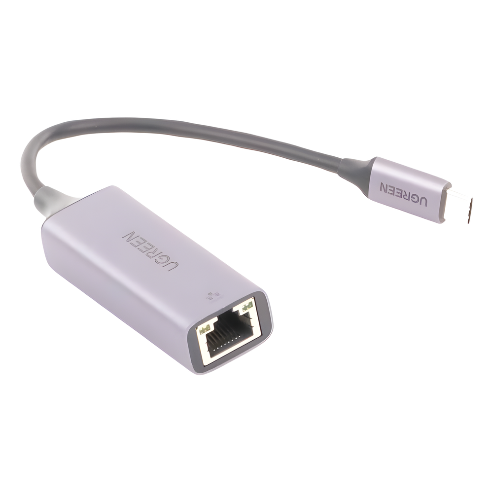 Adaptador de Red USB-C 3.1 (5 Gbps) a RJ45 | Thunderbolt 3 | Admite 10/100/1000 Mbps | Chip Inteligente | Amplia Compatibilidad | Caja de Aluminio | Longitud del cable 10 cm.