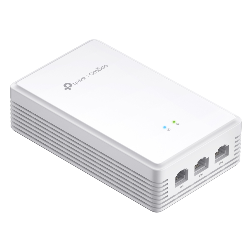 Punto de Acceso GPON Omada / WiFi 6 AX1800 / 1 puerto GPON / 1 Puerto FXS / 2 Puertos 10/100/1000 RJ45 / Mesh Omada / Configuración por Controlador o Stand-Alone / Para Montaje en Pared