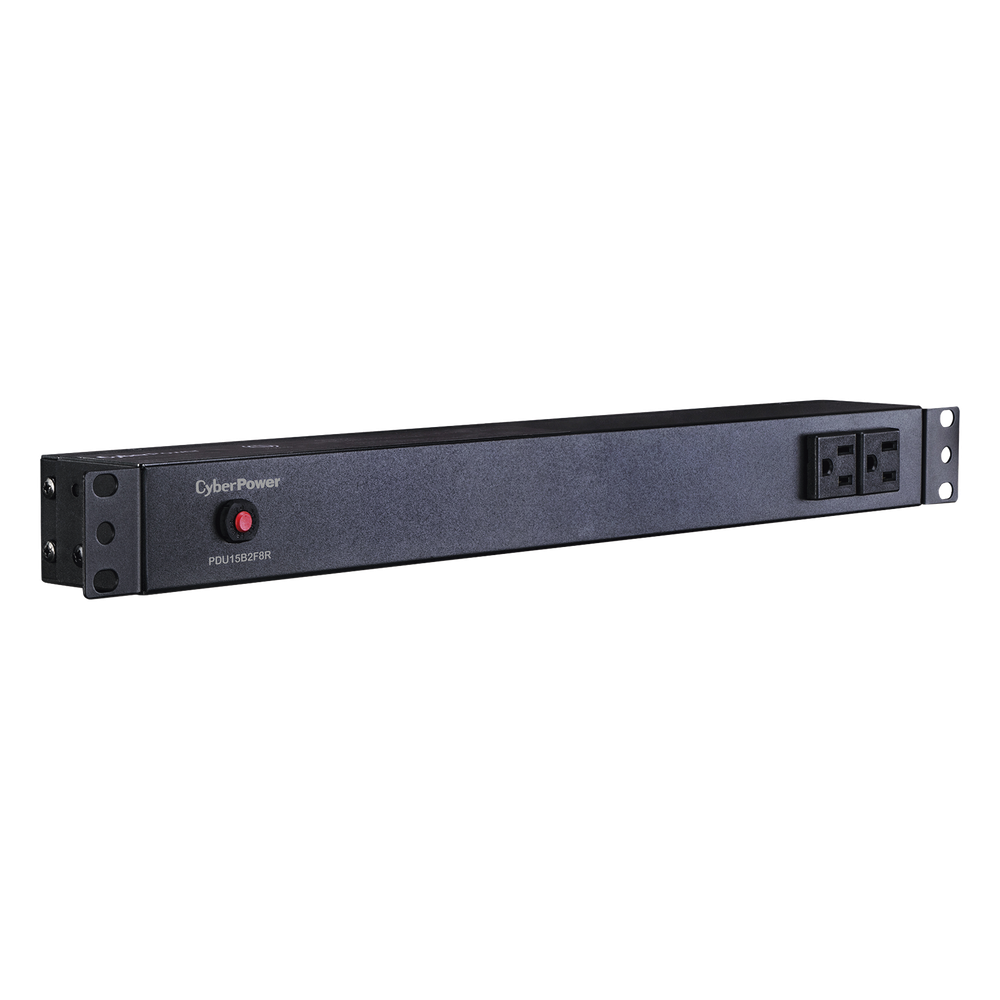 PDU Básico Para Distribución de Energía, Con 8 Tomas NEMA 5-15R Traseras y 2 Tomas 5-15R Frontales, 1UR, 15 Amp, 120 Vca