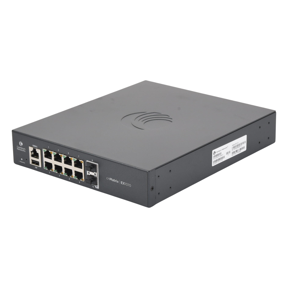 Switch PoE cnMatrix Ex1010-P / 8 Puertos Gigabit PoE 802.3af/at + 2 SFP / Capa 2 / Gestión en la Nube Gratuito