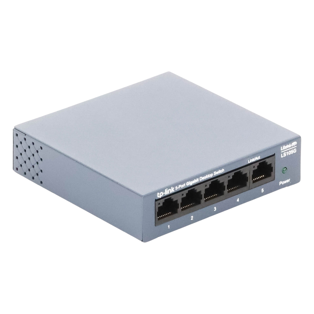 Switch de escritorio Gigabit de 5 puertos 10/100/1000Mbps, carcasa metálica