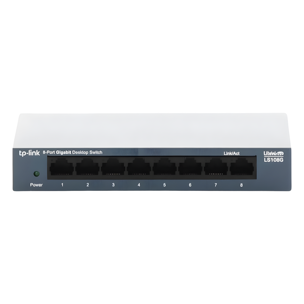 Switch de escritorio Gigabit de 8 puertos 10/100/1000Mbps, carcasa metálica