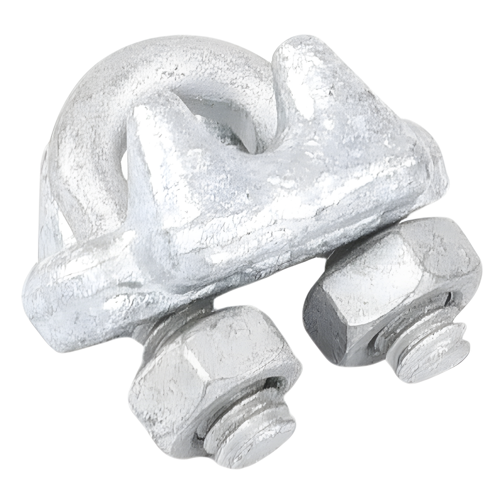 Nudo/ Perro/ Abrazadera Acero Forjado para Cable de 3/16" Galv. Inmersión en Caliente.