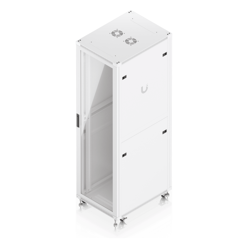 UACC Rack Cabinet 42U (600 × 800 mm) – Gabinete de Piso Totalmente Ensamblado con Ventiladores Integrados, Paneles Removibles, Ruedas con Seguro y Puerta Frontal de Vidrio Templado