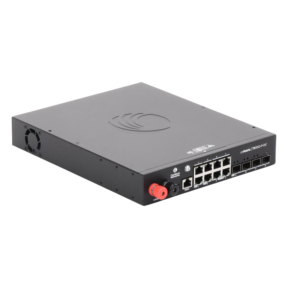 Switch cnMatrix WISP TX1012-DC-P de 8 puertos PoE y 4 SFP+, 170 W PoE Budget, Capa 2, gestión gratuita desde la nube, para corriente directa
