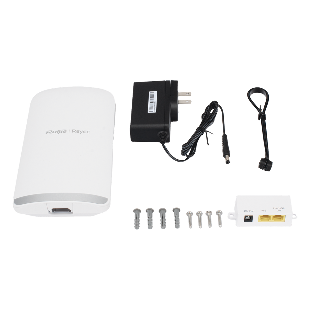 CPE Puente Inalámbrico Punto a Punto / Wi-Fi 5 802.11ac Wave2 867 Mbps / Antena 13 dBi MIMO 2x2 / 2 Puertos PoE Out 802.3AF / Enlace 3 km (1.86 mi) / IP55 Exterior / Ruijie Reyee