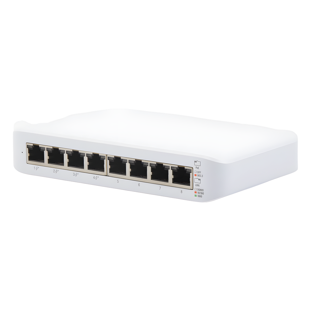 Switch UniFi Lite Administrable PoE de 8 Puertos 10/100/1000 Mbps (4 puertos 802.3af/at), 52 W