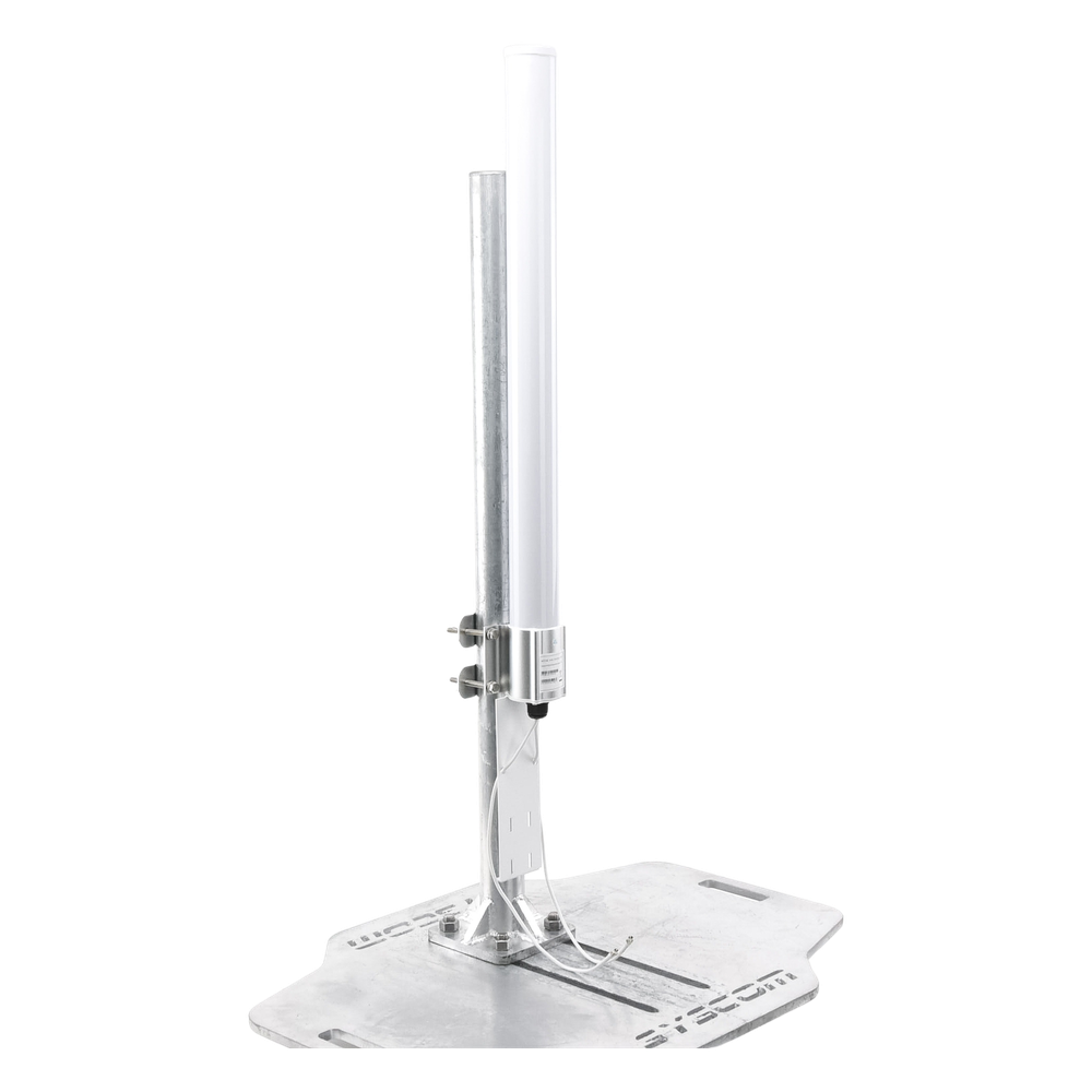 Antena Omnidireccional en 2.4 GHz, Rango de Frecuencias (2.3 - 2.5 GHz), Ganancia de 10 dBi, Doble Polaridad MIMO 2x2, Incluye Jumpers