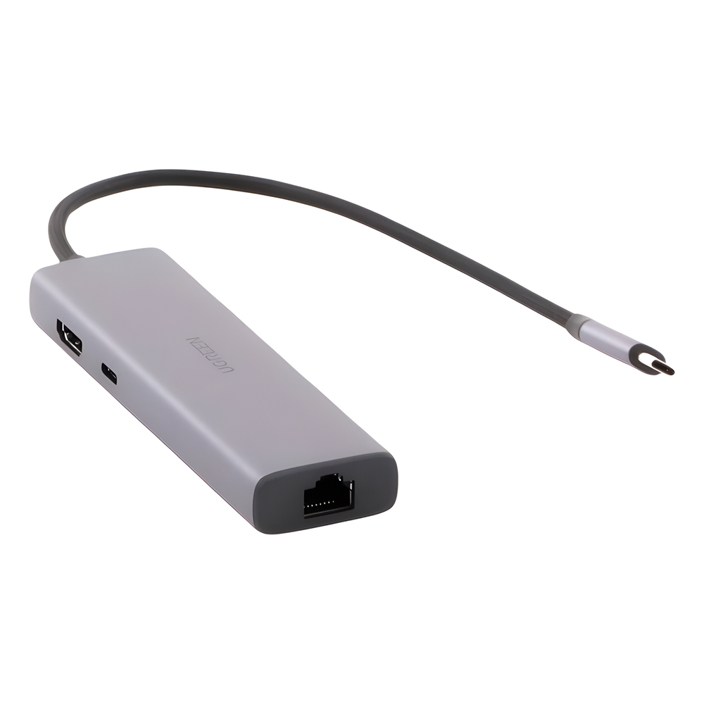 HUB USB-C (Docking Revodok) 6 en 1 | 3 Puertos USB-A 3.0 (5 Gbps) | USB-C PD 100W | HDMI 4K@30Hz | Entrada 1 RJ45 (Gigabit Ethernet) | Chip de Última Generación | Potente Disipación de Calor | Caja de Aluminio.