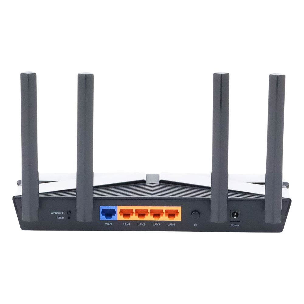 Router WiFi 6 doble banda AX 3000 Mbps / MU-MIMO y OFDMA / 1 Puerto WAN 10/100/1000 Mbps / 4 Puertos LAN 10/100/1000 Mbps / 4 Potentes Antenas.
