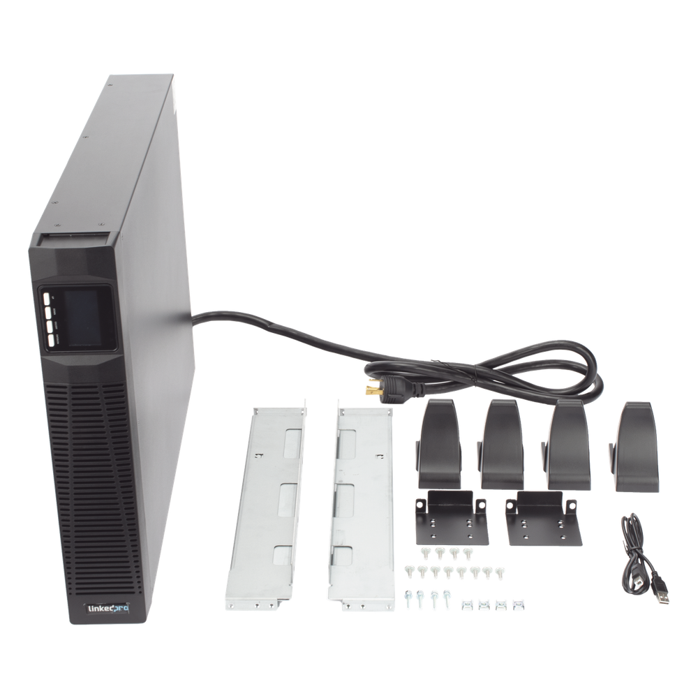 UPS de 3000VA/2700W / Topología On-Line Doble Conversión con Baterías Internas / Entrada y Salida de 120 Vca / Pantalla LCD Configurable / Formato Rack o Torre / 8 Salidas