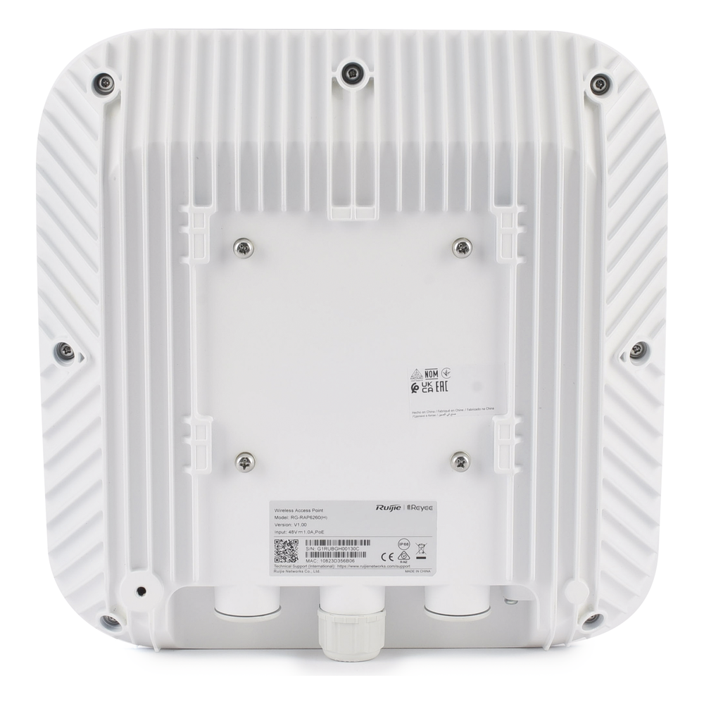 Punto de Acceso Mesh Wi-Fi 6 Industrial para Exterior Omnidireccional 5.95Gbps, MU-MIMO 4x4, 360°, Filtros Anti Interferencia y Auto Optimización con IA, puerto eth 2.5G y SFP