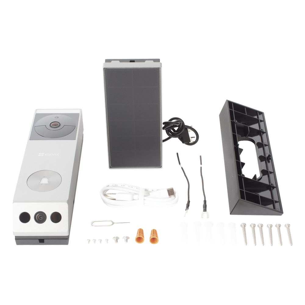 Doorbell de Batería Recargable con Transformador de 5Vcc o Panel Solar (Incluye Panel) / 3 megapíxel / Doble Lente / Protección IP65 / Audio de Dos Vías