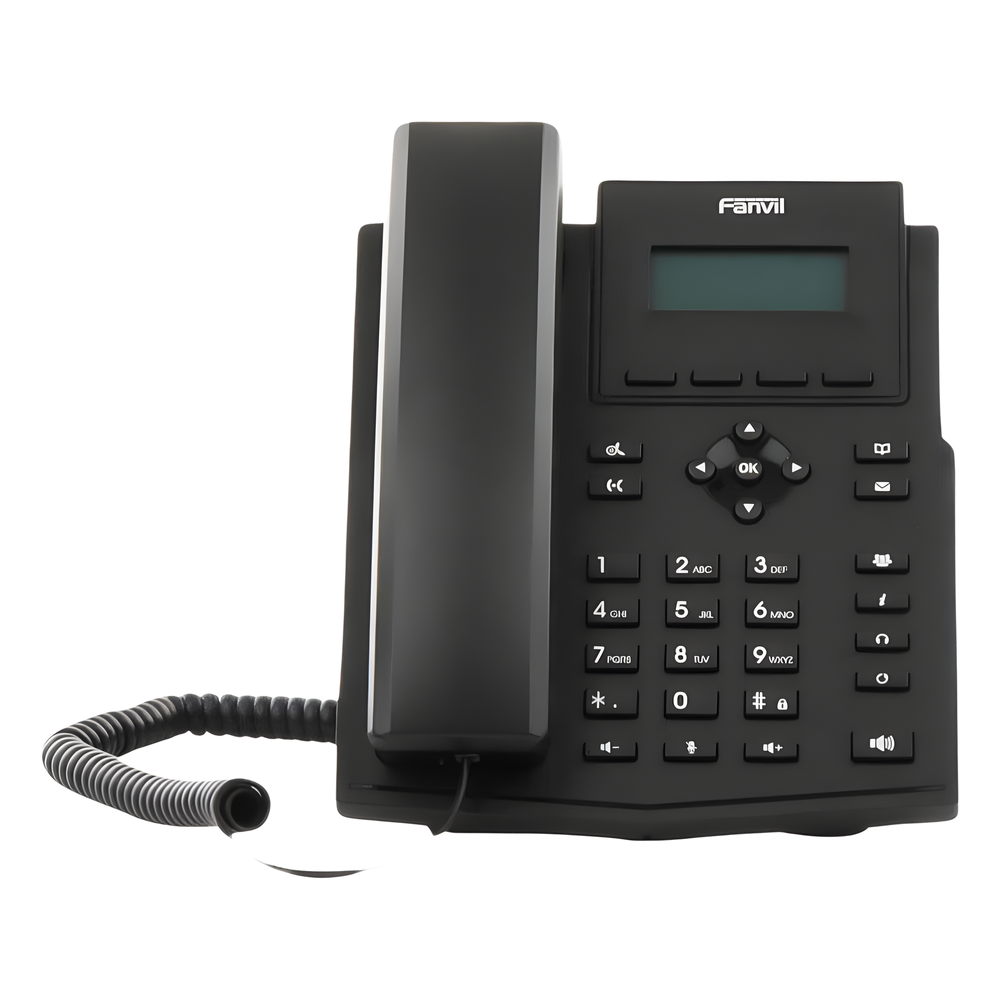 Teléfono IP / 2 Líneas SIP / Pantalla LCD 2.3" 132x64 / Audio HD G.722 y Opus / Conferencia 6 Vías / PoE 802.3af / Puertos Ethernet Duales Gigabit / Soporte EHS