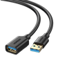 Cable Extensor USB 3.0 / 3 Metros / Macho-Hembra / 5 Gbps / Ultra Durabilidad / Núcleo de cobre estañado 28/22 AWG / Blindaje interior múltiple / Ideal para teclado, mouse , etc.
