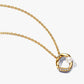 Collar Círculo en Pavé con Perla Cultivada - Baño de Oro 14k