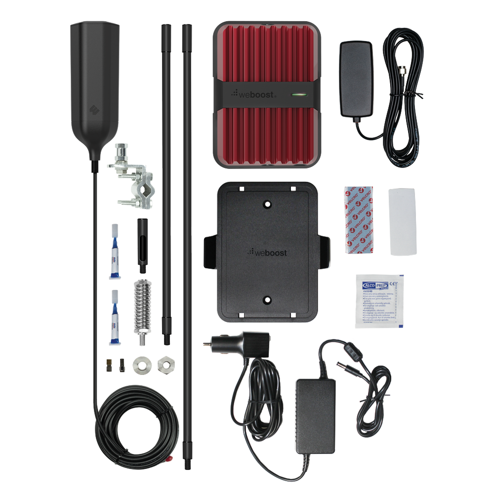KIT Amplificador de Señal Celular 4G, 3G, VoLTE y Voz Convencional, Drive Reach OTR/ Especial para Tractocamión y Pick up Pesados/ Soporta múltiples dispositivos y compañías como Telcel, AT&T y Movistar a la vez.