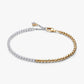 Brazalete de Tenis con Cuentas - Plata y Baño de Oro 14k