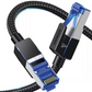 Cable Ethernet Cat8 CLASS F/FTP Redondo con Malla de Nylon 1 Metro (3.28 Pies)