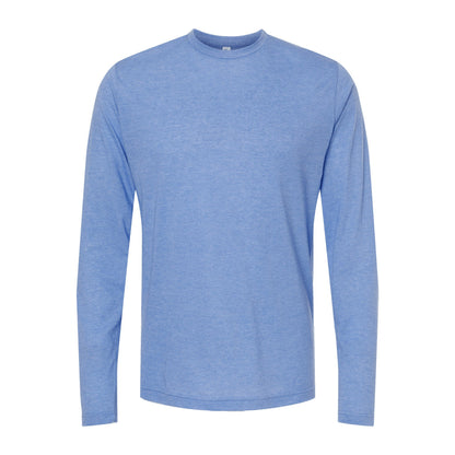 Playera manga larga azul cielo jaspeado - frente
