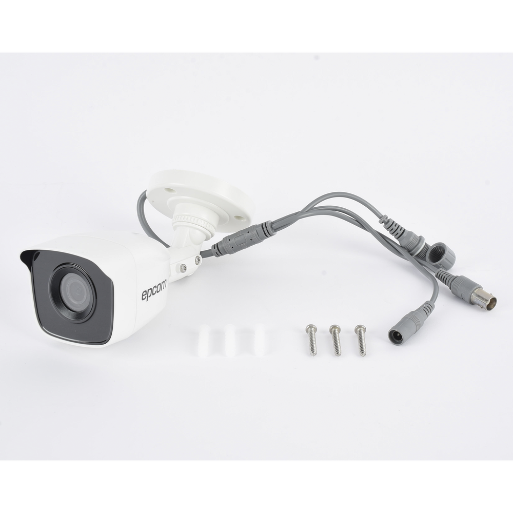 Bala TURBOHD 2 Megapíxeles (1080p) / Gran Angular 103° / Lente 2.8 mm / IR EXIR Inteligente 20 mts / Exterior IP66 / dWDR / TVI-AHD-CVI-CVBS / Policarbonato
