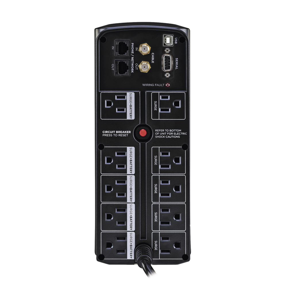 UPS de 1350 VA/815 W, Topología Línea Interactiva, Entrada 120 Vca NEMA 5-15P, Tipo Mini Torre, Con 10 Tomas NEMA 5-15R