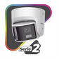 [FlexVu] [PROTECCIÓN ACTIVA] Turret IP 4 Megapixel / 2 Lentes de 2.8 mm (Imagen Panorámica 180°) / 30 mts IR / Exterior IP67 / Luz Intermitente y Alerta de Audio / Audio Bidireccional / ACUSENSE / WDR 120 dB / Micro SD
