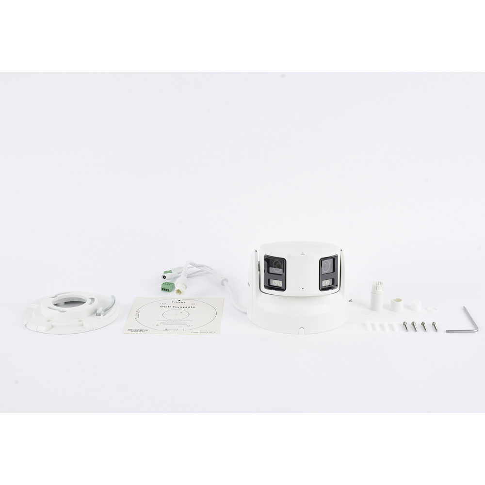 [PROTECCIÓN ACTIVA] Turret IP Panorámica 8 Megapíxel / 2 Lentes 4 mm (180°) / Imagen a Color 24/7 (ColorVu) / PoE / WDR 130° / IP67 / ACUSENSE / Luz Estroboscópica y Alarma Audible / 30 mts Luz Blanca / Micro SD