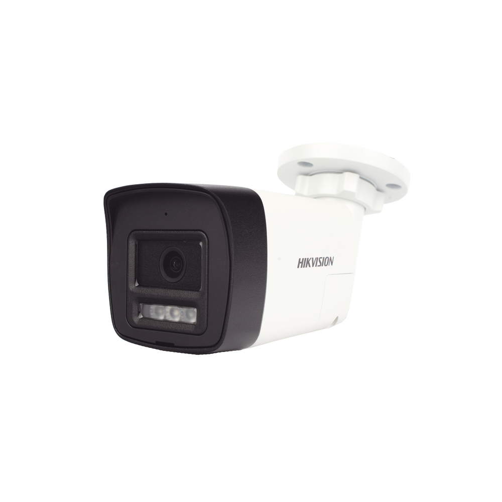 [Audio Bidireccional + Dual Light + ColorVu] Bala TURBOHD 3K  (5 Megapixel) / Lente 2.8 mm Angulo de vision 112° / 30 mts IR EXIR + 20 mts Luz Blanca / Micrófono y Bocina Integrado / Exterior IP67 / Metal / dWDR