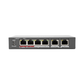 Switch PoE+ / No Administrable / 3 Puertos 10/100 Mbps 802.3 af/at (30 W) + 1 Puerto 10/100 Mbps Hi-PoE (60 W) / 2 Puertos 10/100 Mbps Uplink / Modo Extendido hasta 300 Metros / 60 W