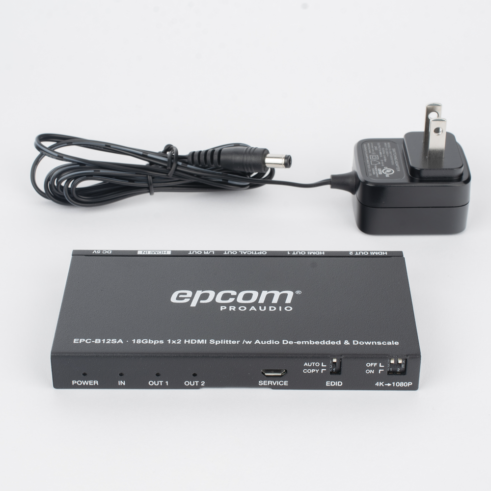 Splitter HDMI 1x2 | 4K@60Hz | Extractor de Audio | Down Scaler | HDR  4:4:4 | EDID | 18Gbps