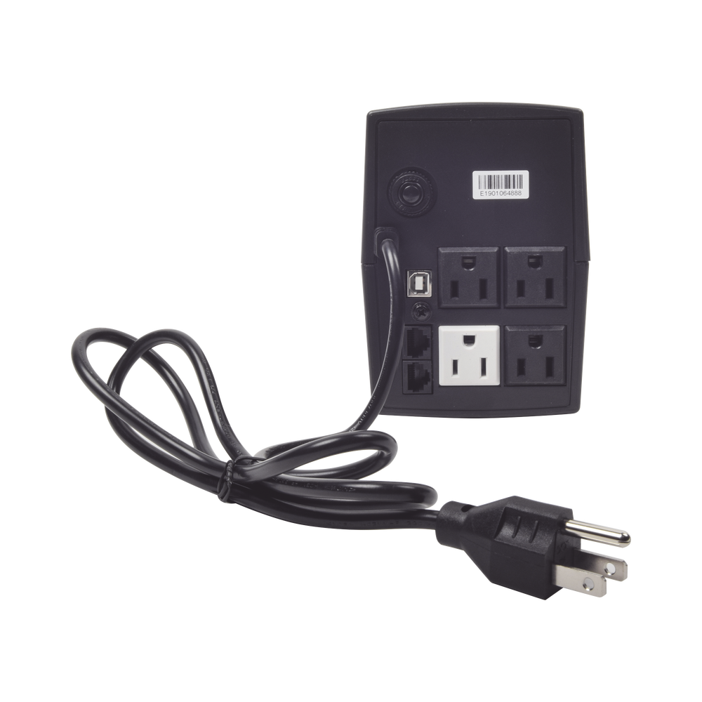 UPS de 600VA/360W / Topología Línea Interactiva / Entrada y Salida 120 Vca / Clavija NEMA 5-15P / 4 Tomas NEMA 5-15R