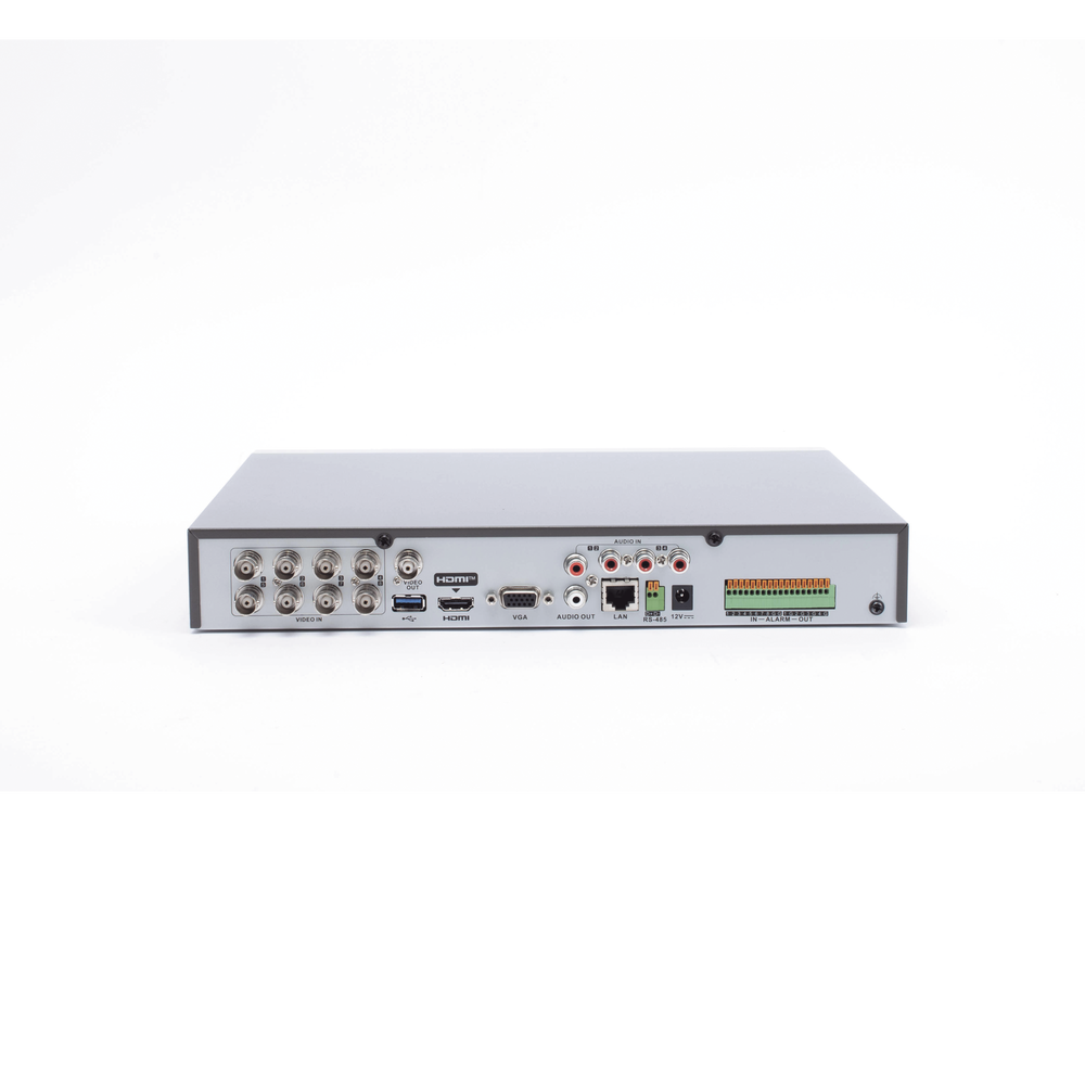 DVR 8 Canales TurboHD + 8 Canales IP / 8 Megapixel (4K) / Acusense (Evita Falsas Alarmas) / Audio por Coaxitron / 8 Entradas de Alarma / 4 Salida de Alarma / H.265+