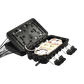 Caja de Distribución de Fibra Óptica para 24 Empalmes, con 16 acopladores SC/APC simplex, Exterior IP65, Color Negro