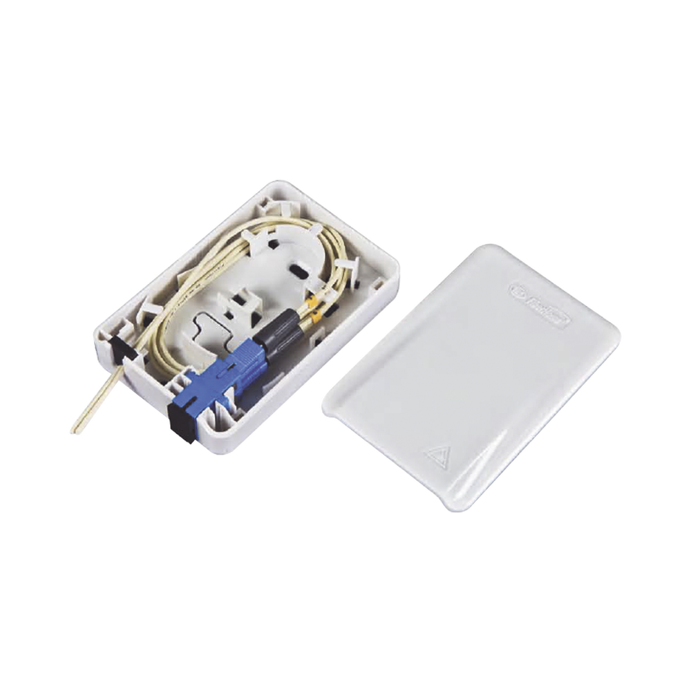 Caja Terminal de Fibra Óptica (Roseta) con 2 Acopladores SC/APC, Blanca