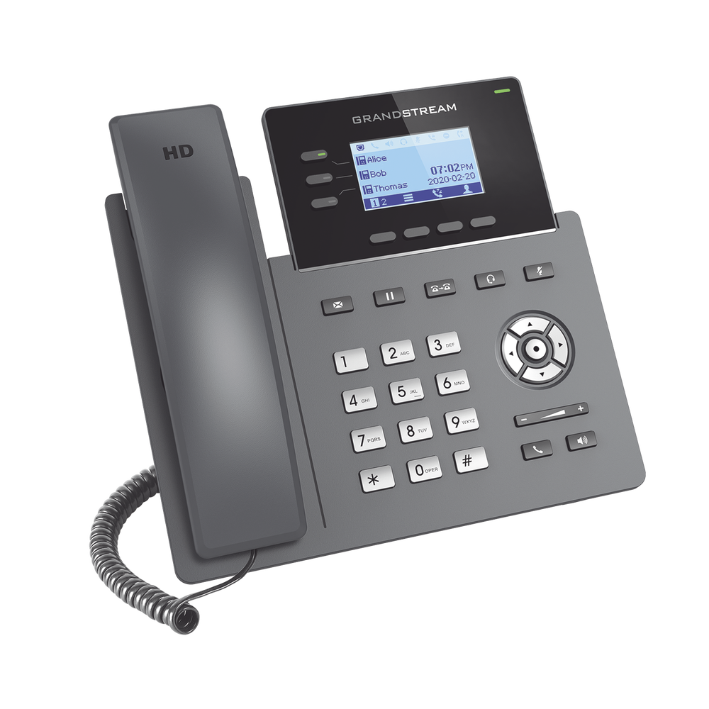 Teléfono IP Grado Operador, 3 líneas SIP con 6 cuentas, puertos Gigabit, codec Opus, IPV4/IPV6 con gestión en la nube GDMS