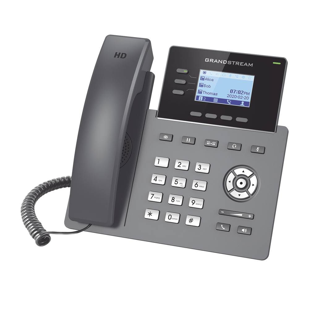 Teléfono IP Grado Operador, 3 líneas SIP con 6 cuentas, puertos Gigabit, codec Opus, IPV4/IPV6 con gestión en la nube GDMS