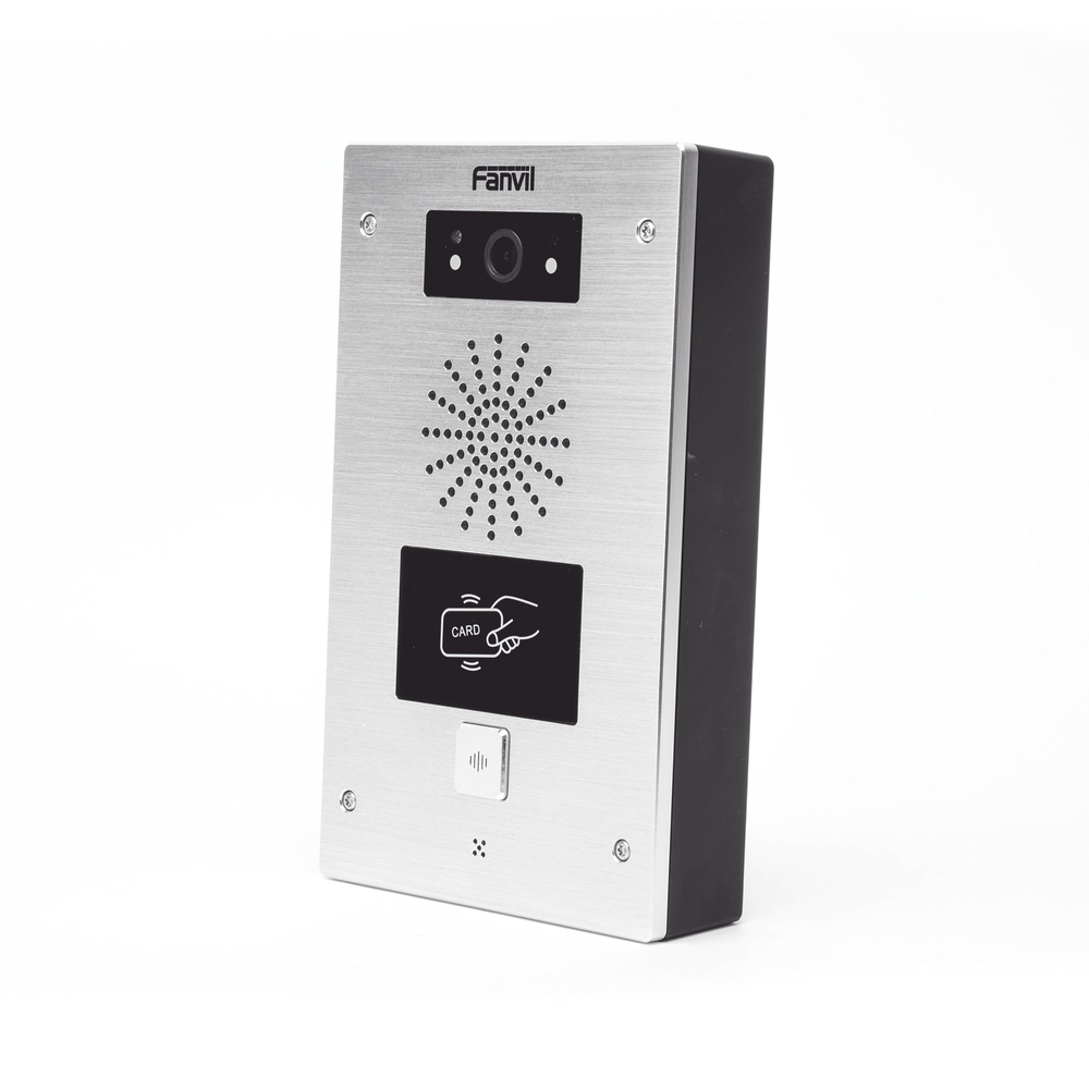 Video portero IP, 2 líneas SIP, 2 relevadores, lector de tarjeta RFID, Compatible con NVR Hikvision por Onvif, con botón para llamada, anti-vandálico, PoE, IP65 e IK10, PoE