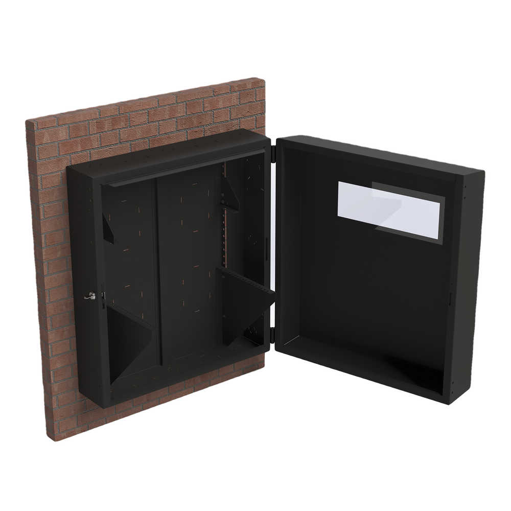 Gabinete de Pared con Rack Horizontal de 6 UR, con Ventanilla de Inspección, Se envía el Gabinete Armado.