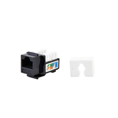 Módulo Jack Keystone Cat5e con Terminación 110 (Punchdown) para Faceplate - Color Negro