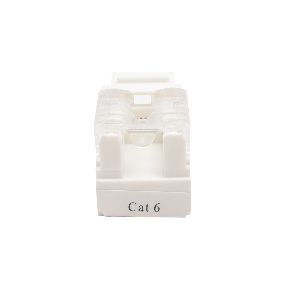 Módulo Jack Keystone Cat6 con Terminación 110 (Punchdown) para Faceplate - Color Blanco