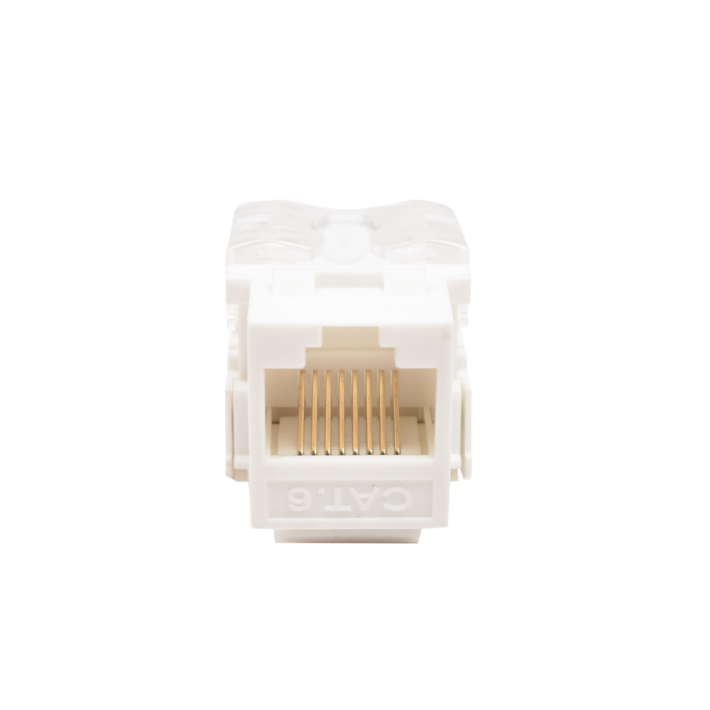 Módulo Jack Keystone Cat6 con Terminación 110 (Punchdown) para Faceplate - Color Blanco
