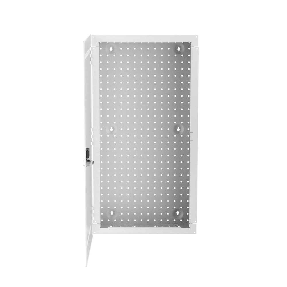 Gabinete Multipropósito de Montaje en Pared, de 28 in de Altura, Con Puerta Reversible, Fabricado en Acero, Color Blanco