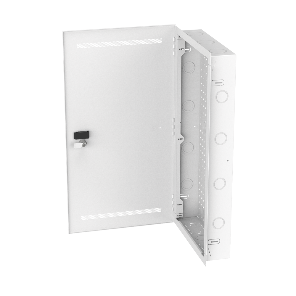 Gabinete Multipropósito de Montaje en Pared, de 28 in de Altura, Con Puerta Reversible, Fabricado en Acero, Color Blanco