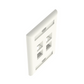 Placa de Pared Vertical, Salida Para 4 Puertos Keystone, Con Espacios Para Etiquetas, Color Blanco Mate