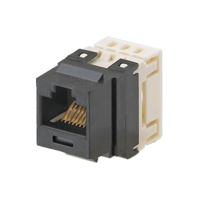 Conector Jack Estilo 110 (de Impacto), Tipo Keystone, Categoría 5e, de 8 Posiciones y 8 Cables, Color Negro