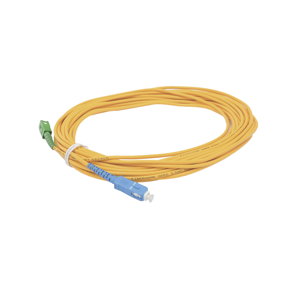 Jumper de Fibra Óptica Simplex, Monomodo, con Conectores SC/UPC-SC/APC, de 10 Metros (32.81 Pies)