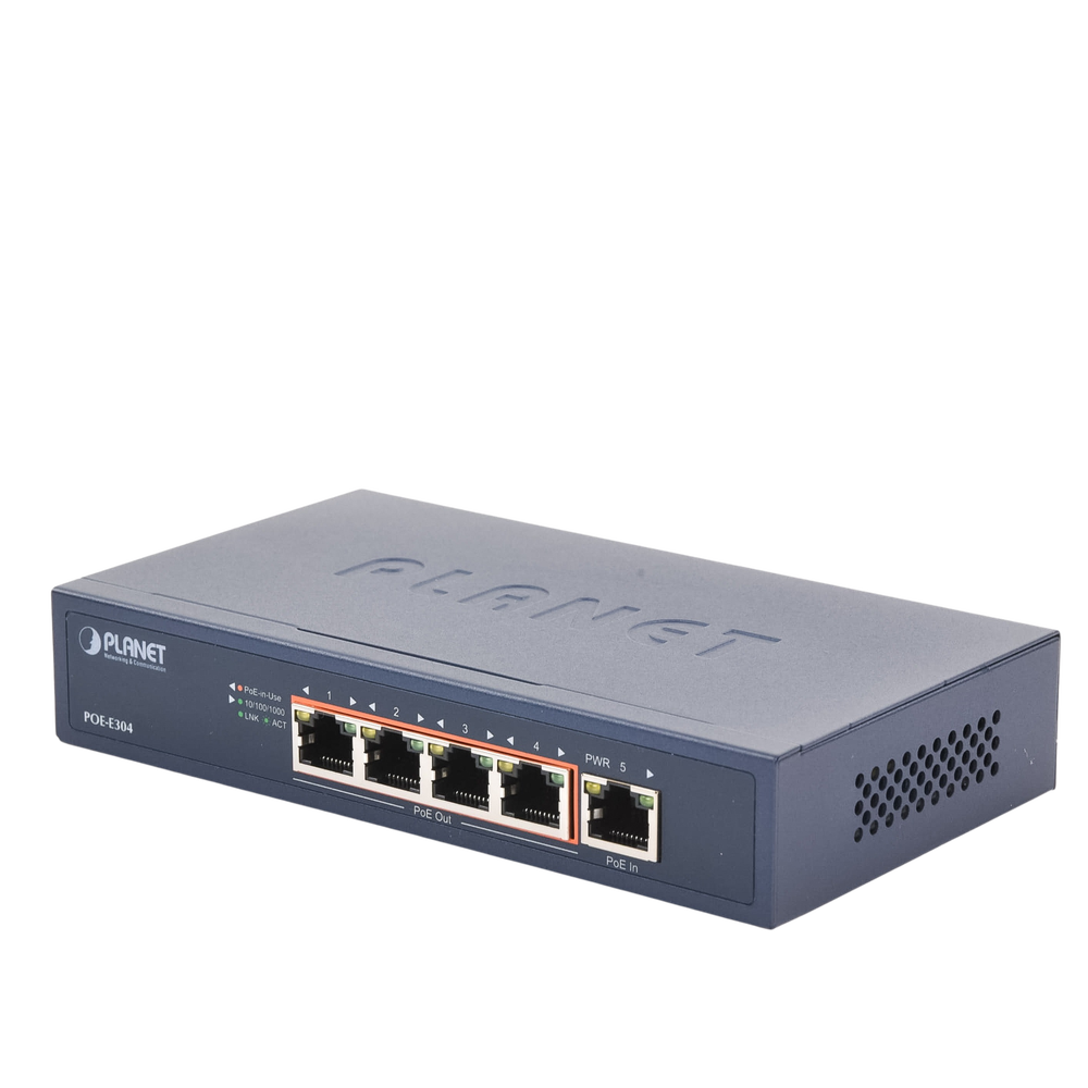 Extensor Ultra PoE de 65 Watts Con 4 Puertos Gigabit de Salida 802.3 af/at
