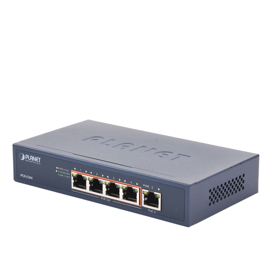 Extensor Ultra PoE de 65 Watts Con 4 Puertos Gigabit de Salida 802.3 af/at